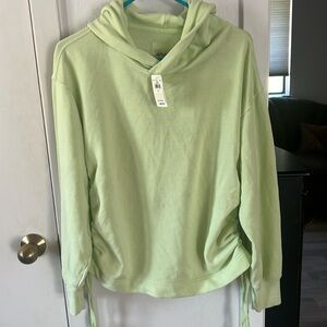 Lime green scrunched hoodie never worn